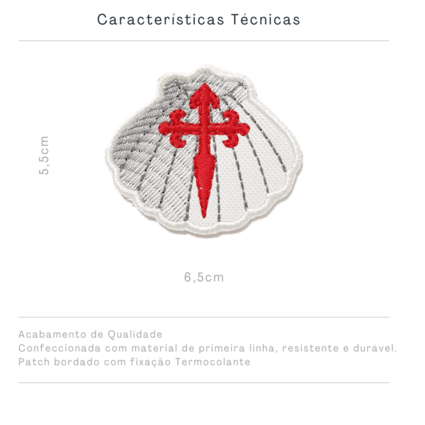PATCH BORDADO CONCHA DE SANTIAGO