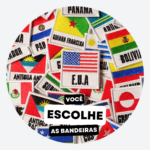 Mini Bandeira Bordada com Nome 5x5cm