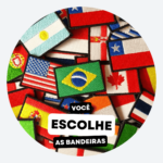 Kit com Mini Bandeiras Bordadas 3x4,5cm (Você escolhe as Bandeiras)
