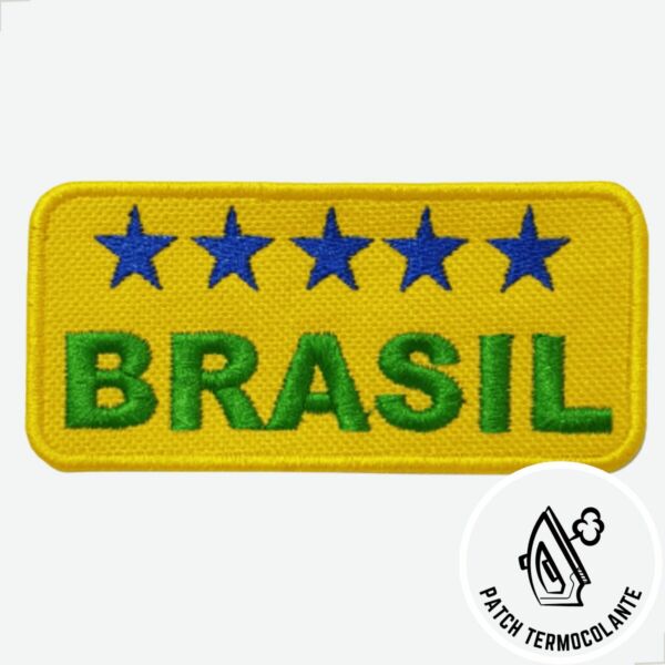 Patch Bordado Brasil, 5 Estrelas, Amarelo, Azul e Verde - Imagem 9