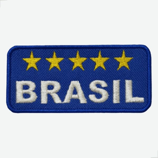 Patch Bordado Brasil, 5 Estrelas, Amarelo, Azul e Verde - Imagem 3