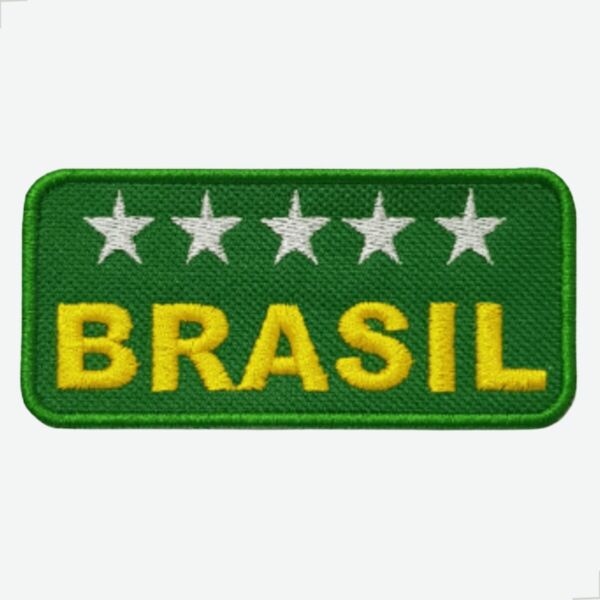 Patch Bordado Brasil, 5 Estrelas, Amarelo, Azul e Verde - Imagem 2