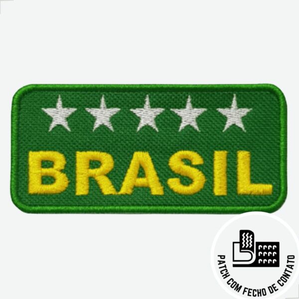 Patch Bordado Brasil, 5 Estrelas, Amarelo, Azul e Verde - Imagem 6