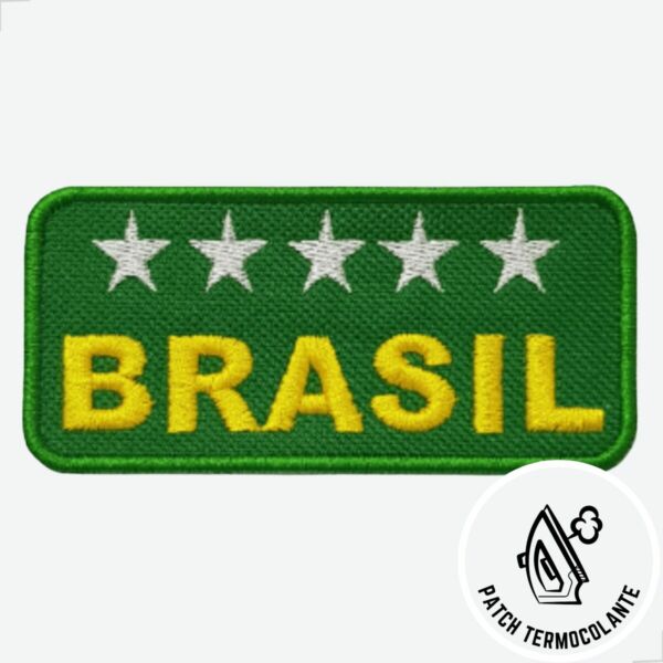 Patch Bordado Brasil, 5 Estrelas, Amarelo, Azul e Verde - Imagem 5