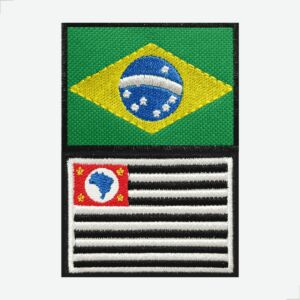 Kit Patch Bordado Brasil E Estado De São Paulo
