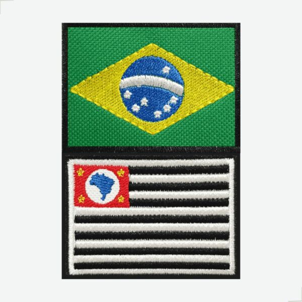Kit Patch Bordado Brasil E Estado De São Paulo