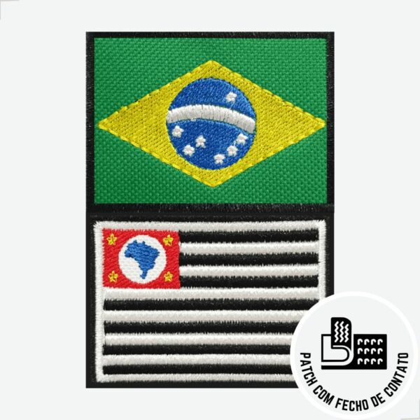 Kit Patch Bordado Brasil E Estado De São Paulo - Imagem 3