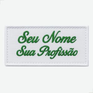 Patch Bordado Personalizado Nome e Profissão para Jalecos e Uniformes