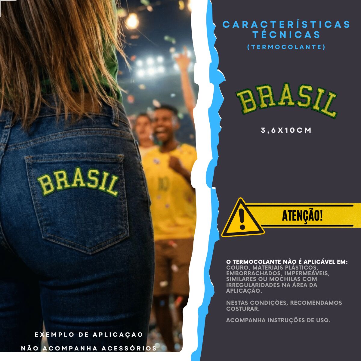 Brasil Patch Aplique Decorativo Para Roupas E Acessórios - Imagem 4