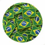 Kit com Micro Bandeiras Bordadas Do Brasil 2x3cm
