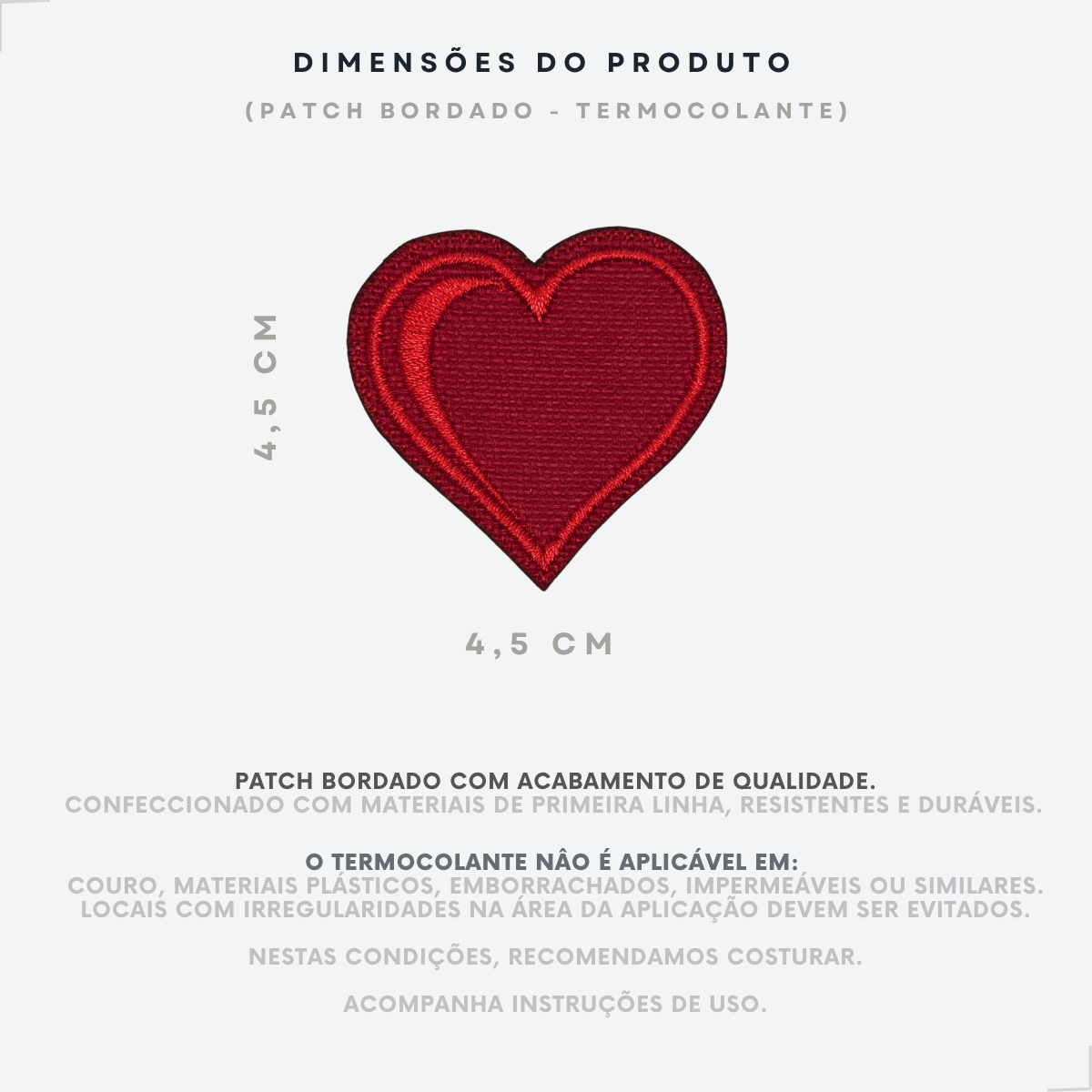 Aplique Coração Bordado - Imagem 2