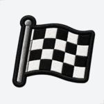 Patch Bordado Bandeira Quadriculada