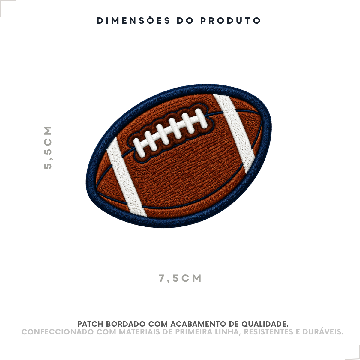 Patch Bordado Bola de Futebol Americano - Imagem 2
