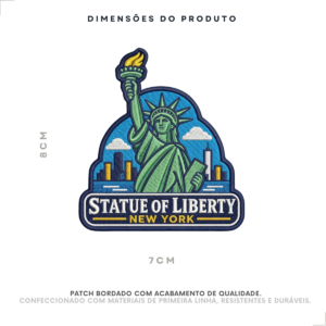 Patch bordado Estátua da Liberdade New York 7 x 8 cm