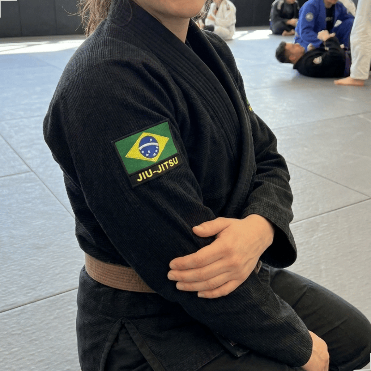 Patch Bordado Jiu-jitsu Brasil Para Kimono 8x6cm Resistente Preto Brasil - Imagem 2