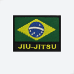 Patch Bordado Jiu-jitsu Brasil Para Kimono 8x6cm Resistente Preto Brasil