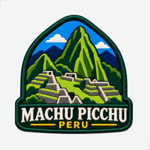 Patch bordado Machu Picchu Peru com ruínas e montanhas