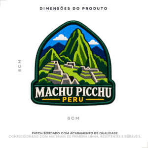 Patch bordado Machu Picchu Peru 8 x 8 cm