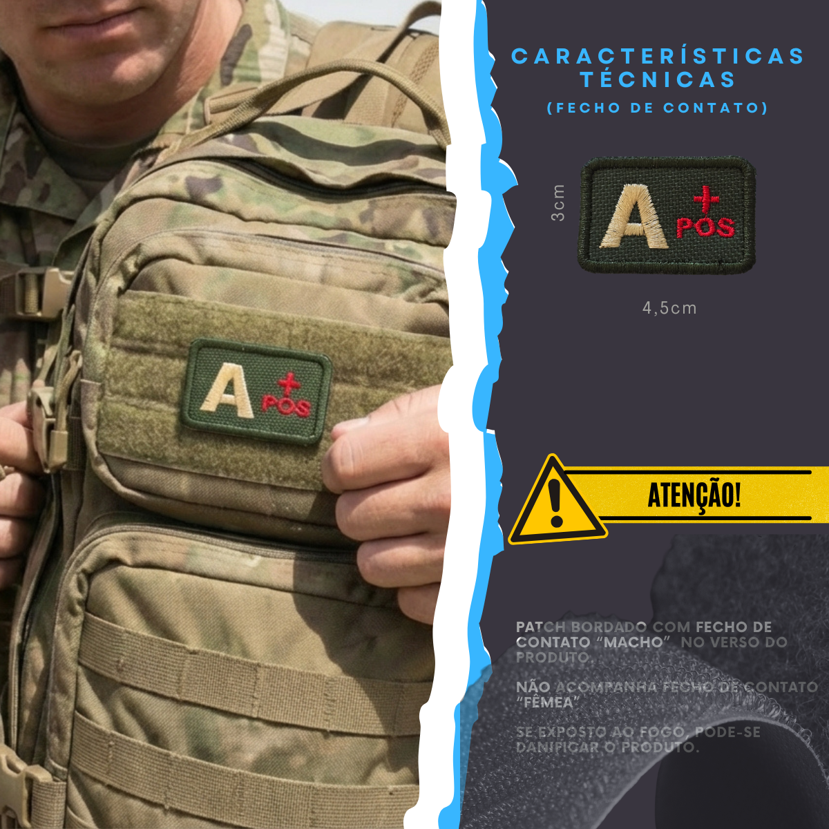 Patch Bordado Tipo Sanguíneo - Imagem 4