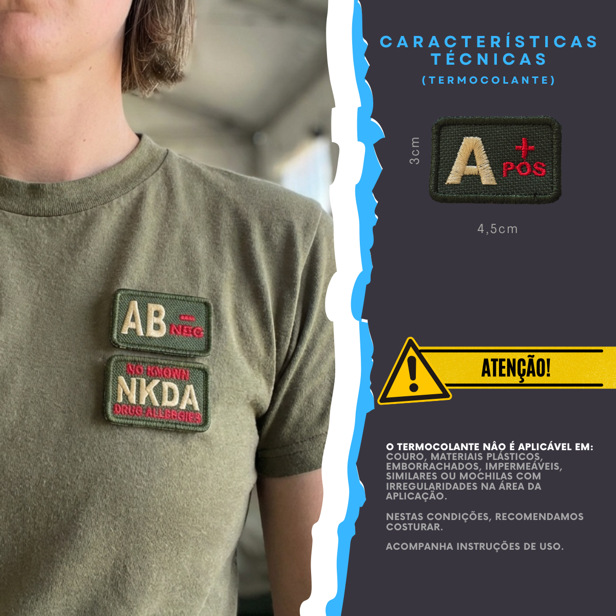 Patch Bordado Tipo Sanguíneo - Imagem 3