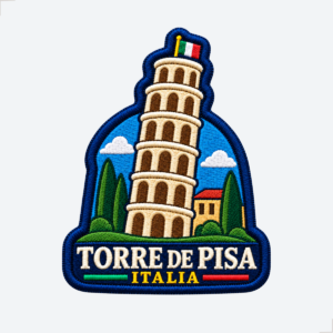Patch Bordado Torre de Pisa