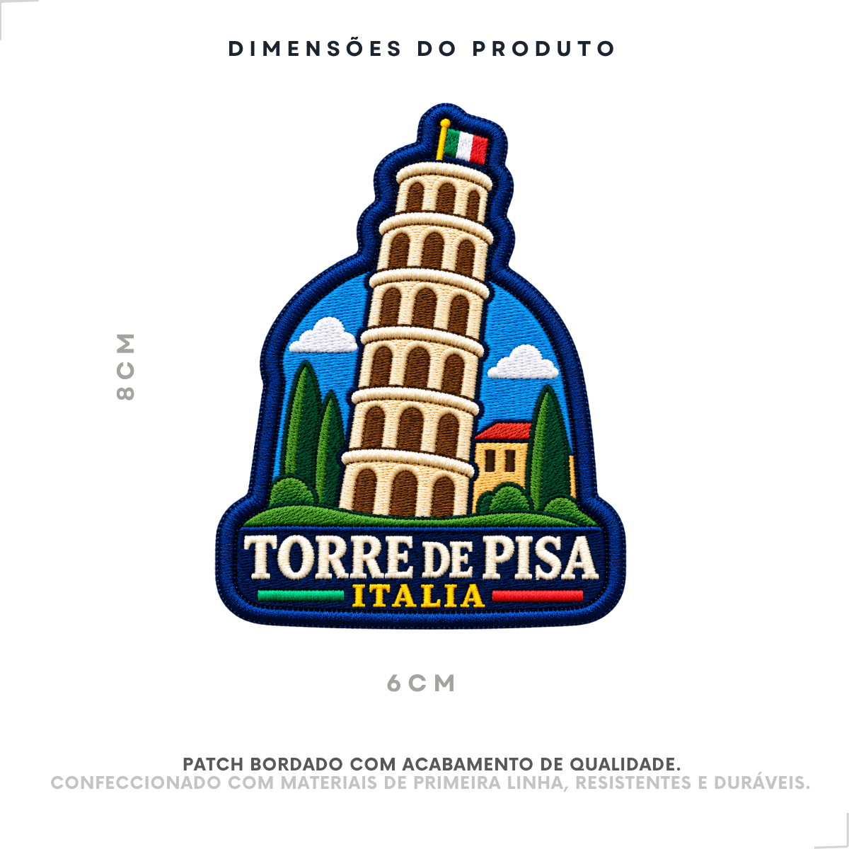 Patch Bordado Torre de Pisa - Imagem 2